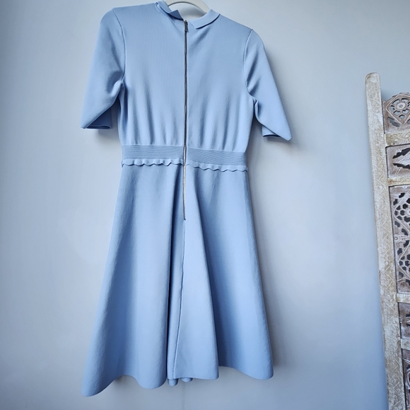 Ted Baker Baby Blue Scallop Trim Knit Skater Dress - Picture 11 of 15